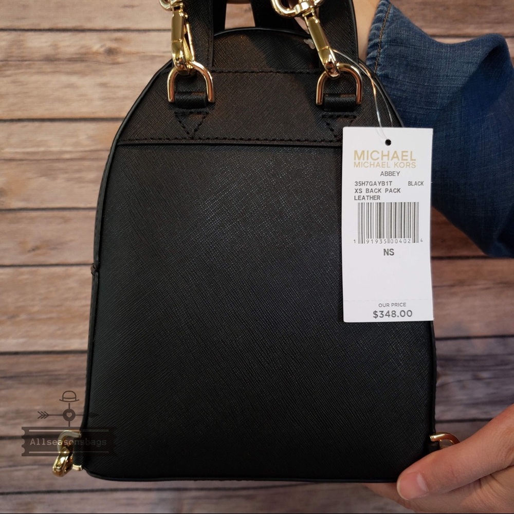NWT Michael Kors Abbey Xs Backpack Black leather - Picture 5 of 8